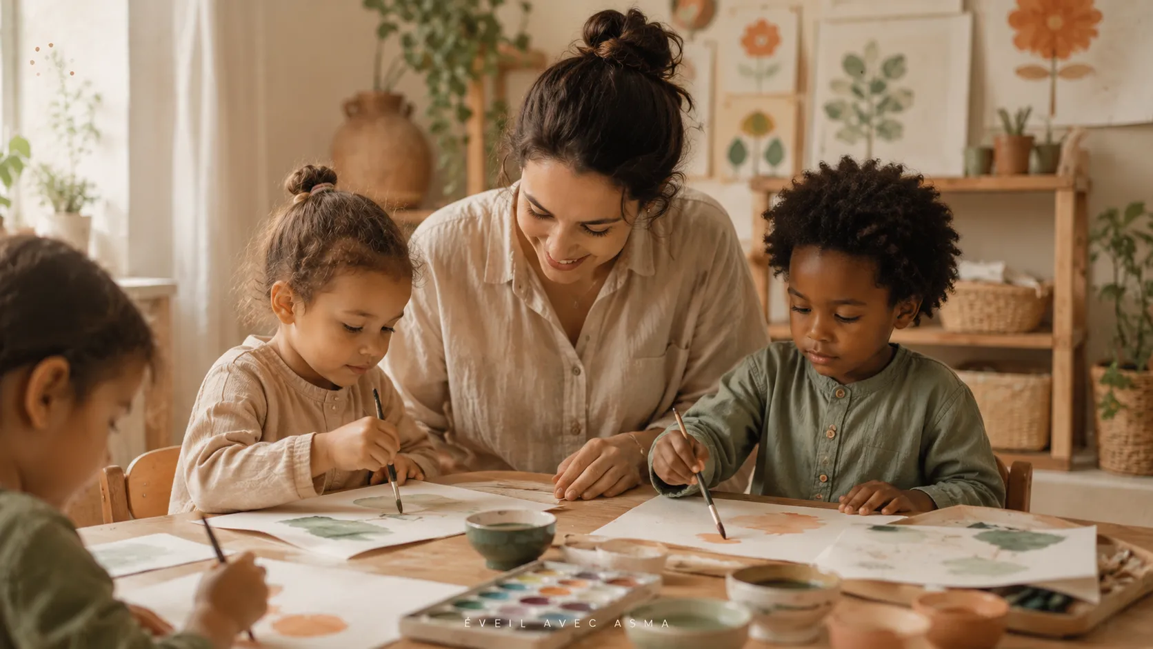 Activité aquarelle en maternelle eveil avec asma