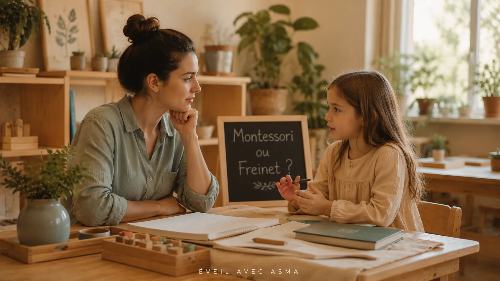 Montessori ou Freinet eveil avec asma