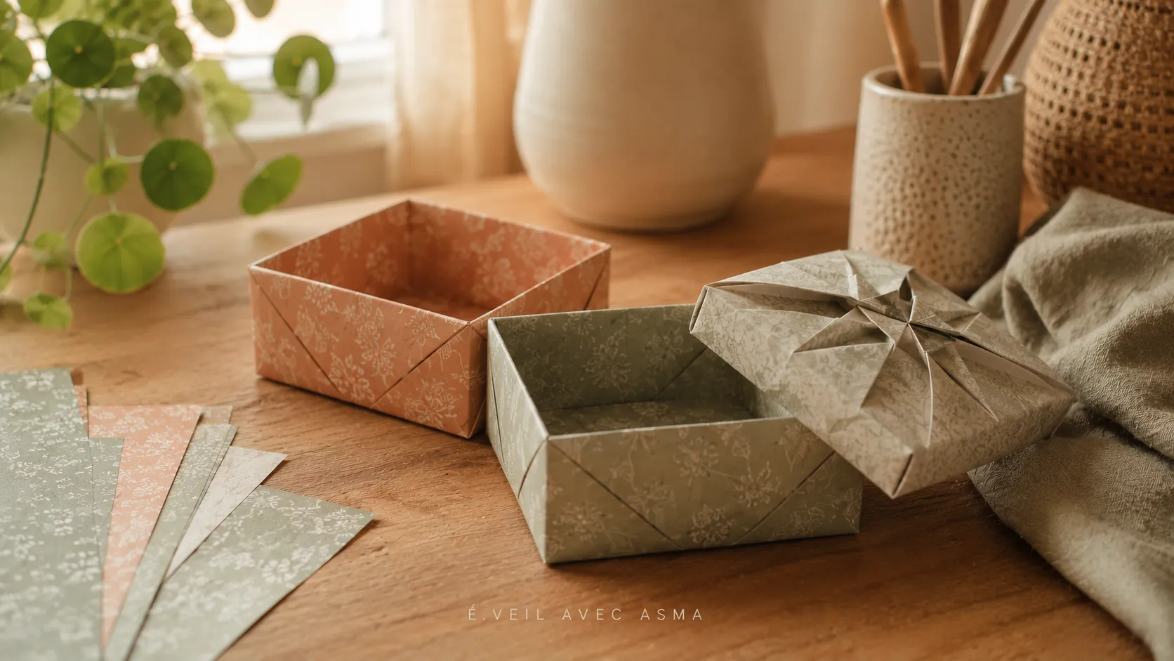 boîte en origami eveil avec asma