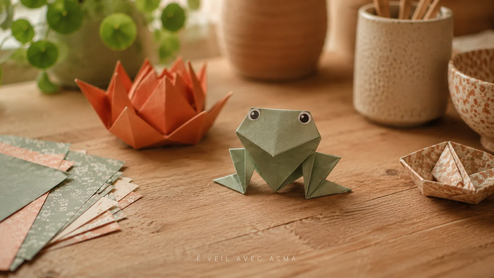 grenouille sauteuse origami eveil avec asma