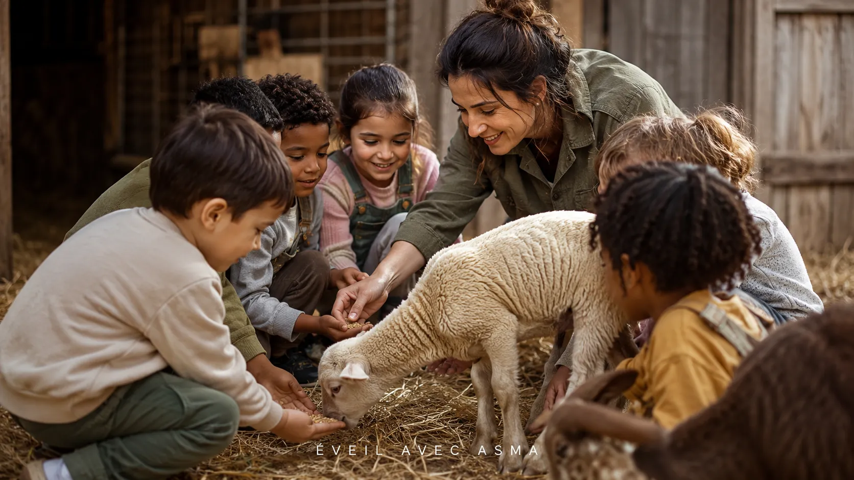 visiter une ferme pédagogique avec le centre de loisirs eveil avec asma
